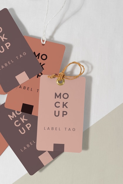 Mock-up paper tags composition