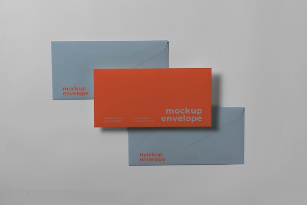 Mock-up of three c5 paper envelopes