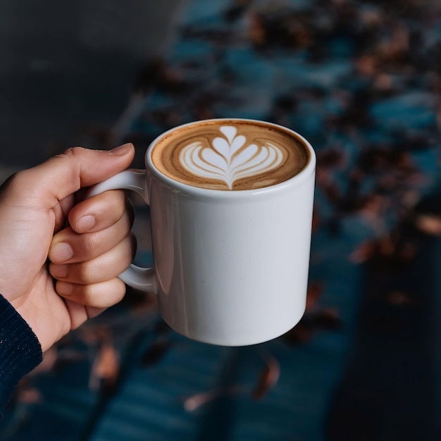 Mockup of 11oz white ceramic mug with copy space for your design