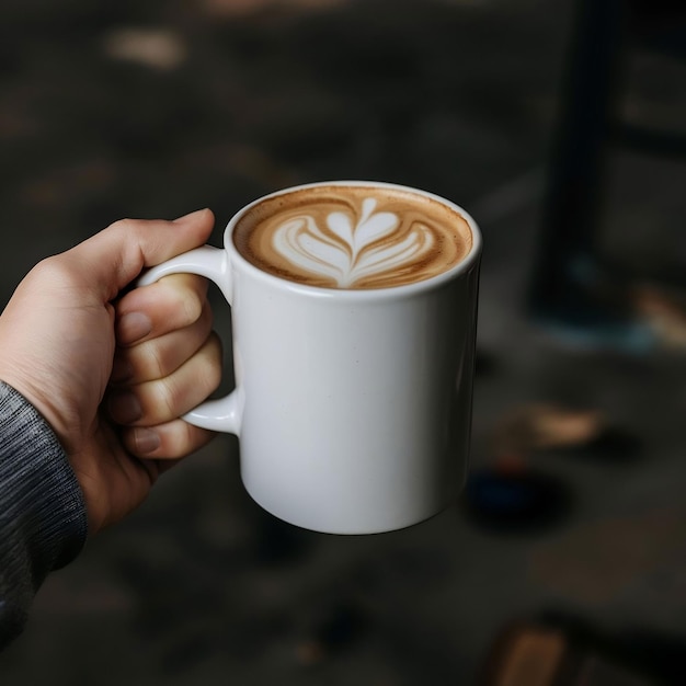 Mockup of 11oz white ceramic mug with copy space for your design