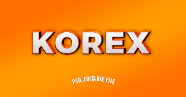 mockup 3d effect font on orange background