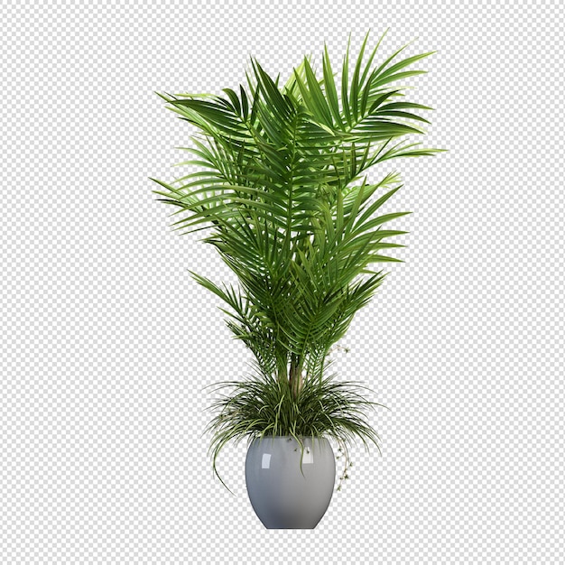 Mockup of 3d rendered plants in pots