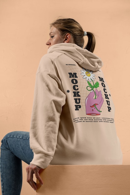 Mockup on back of a sweatshirt