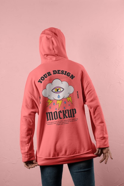 Mockup on back of a sweatshirt