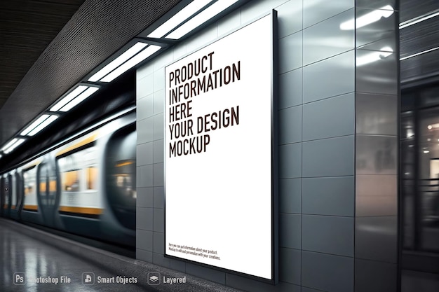 Mockup banner in the subway