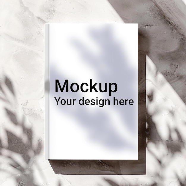 PSD mockup of book on marble surface