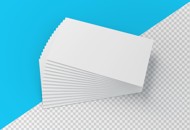 Mockup of business cards fan stack