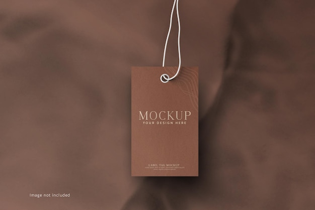 Mockup of clothing label tag on soft fabric