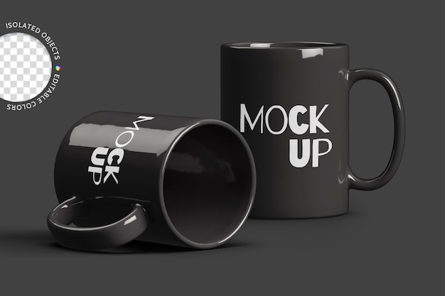 Mockup of coffee tea classic mug cup company branding logo presentation print design front view