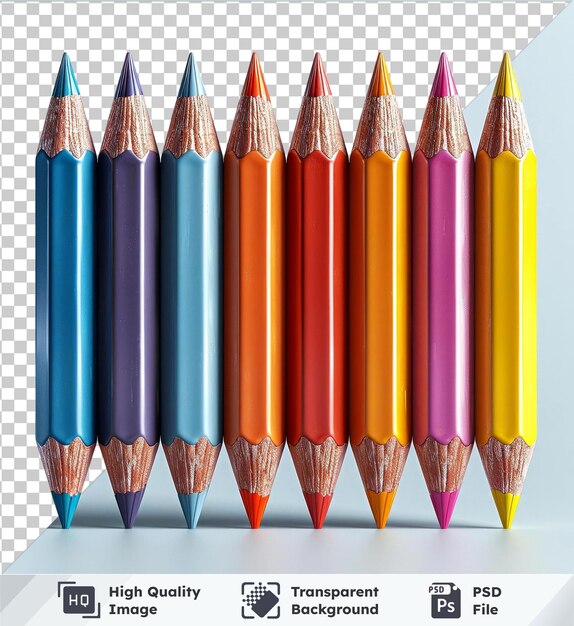 mockup of colored pencils in a row