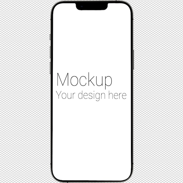 PSD mockup of graphite smartphone similar to iphone 13 pro max without background