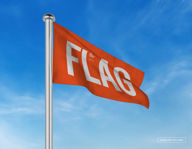 Mockup of horizontal waved flag design