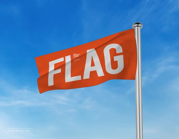 Mockup of horizontal waved flag design