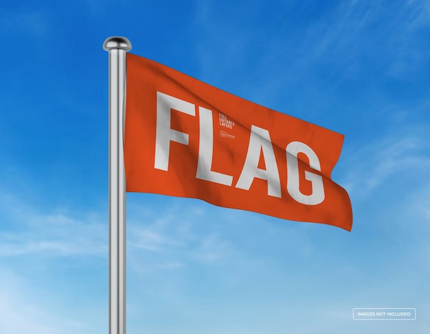 Mockup of horizontal waved flag design