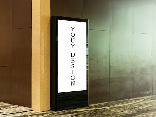 PSD mockup image of blank billboard posters and led in the airport terminal station 