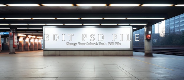 Mockup image of Blank billboard white screen posters