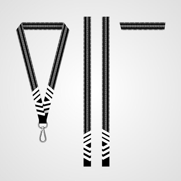 PSD mockup lanyard a black and white picture of the letter t that is hanging from a rope