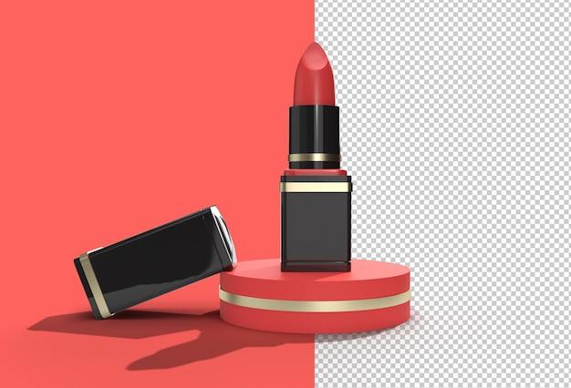 Mockup of Lipsticks Minimal Podium Scene for Display Products