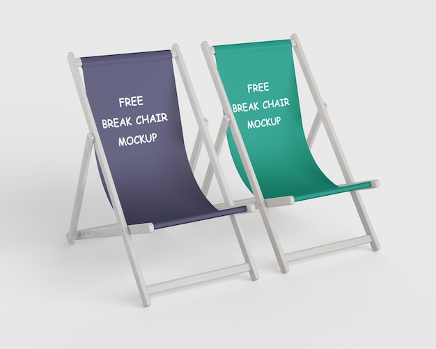 PSD mockup psd free two beach chairs with the words free break chair mockup on the left