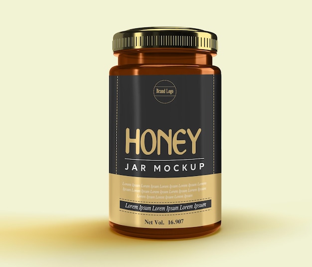 Mockup for realistic Honey jar