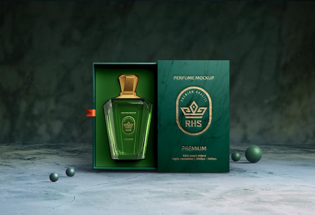 Mockup  Realistic Luxury Bottle Perfume