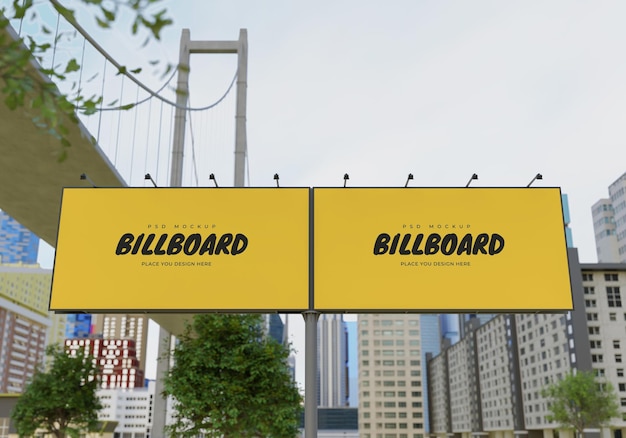 Mockup of rectangular billboard Psd