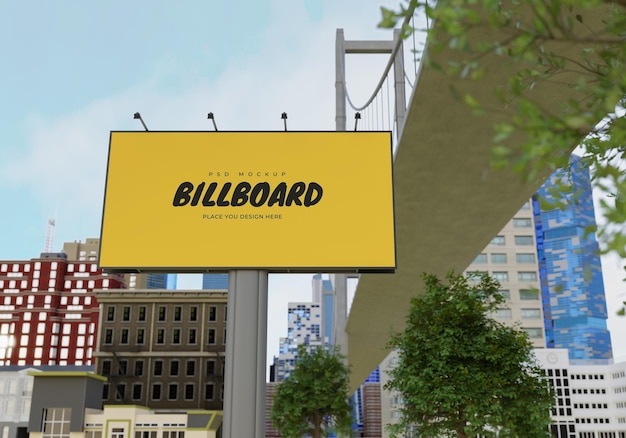 Mockup of rectangular billboard Psd