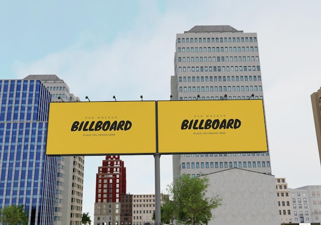 Mockup of rectangular billboard Psd