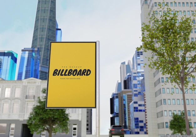 Mockup of rectangular billboard Psd