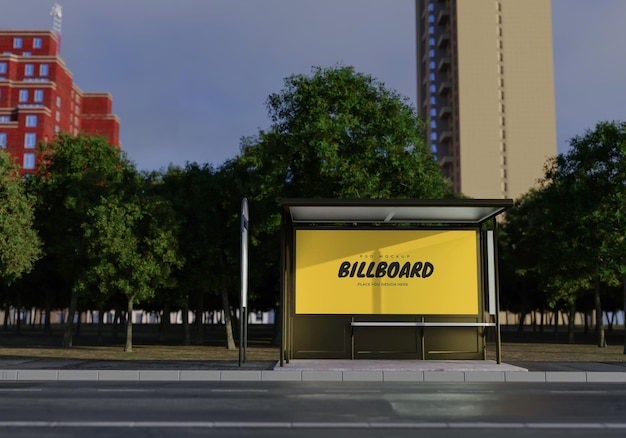 Mockup of rectangular billboard Psd