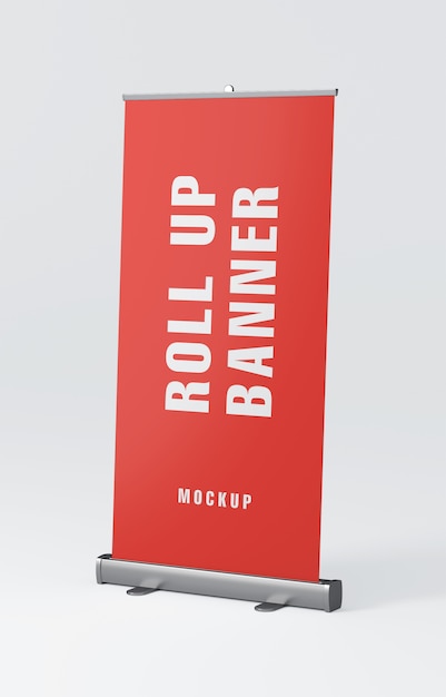 Mockup of roll up banner stand