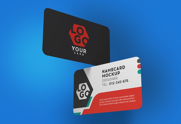 Mockup rounded corner business card  