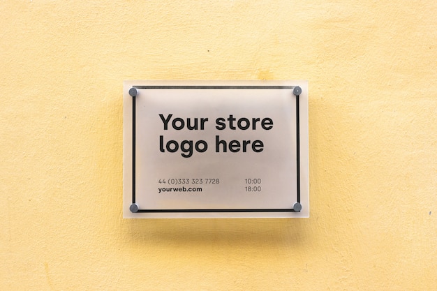 Mockup sign outside shop 