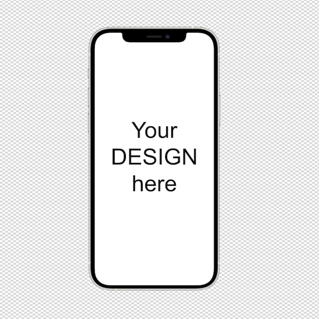 PSD mockup of silver smartphone similar to iphone 12 pro without background