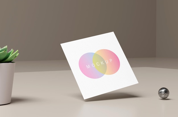 A mockup of three circles with the word mockup on it.