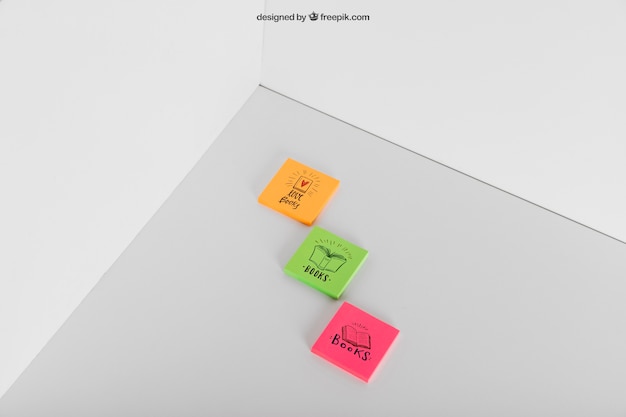 Mockup of three sticky notes