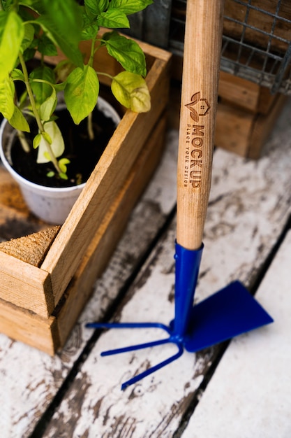 Mockup of tools for gardening