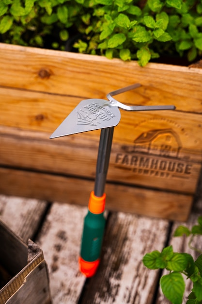 Mockup of tools for gardening