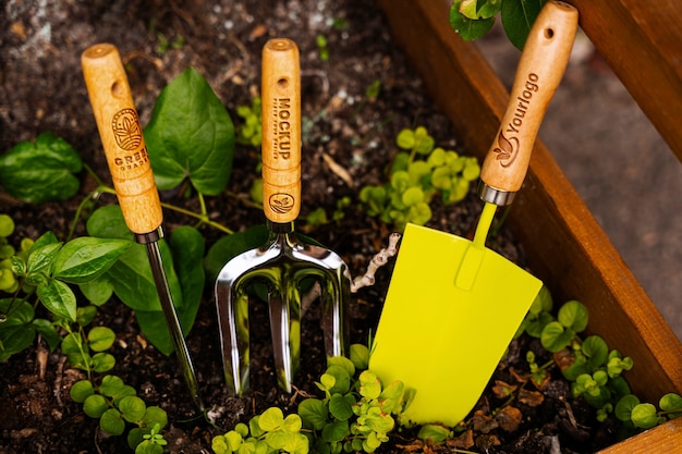 Mockup of tools for gardening