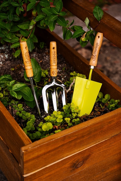 Mockup of tools for gardening