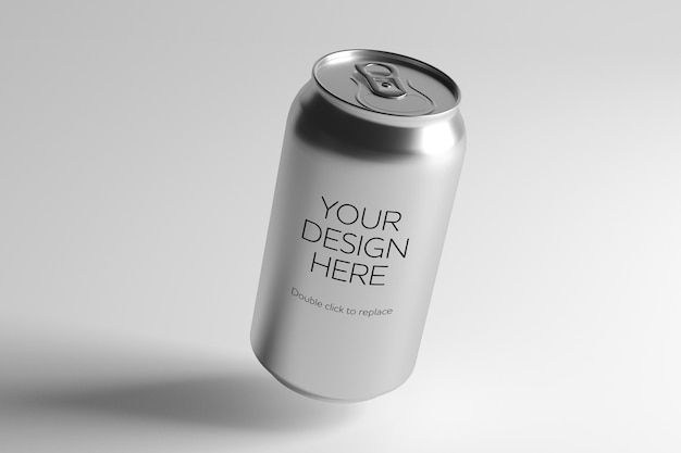 Mockup view of metal can 3d rendering