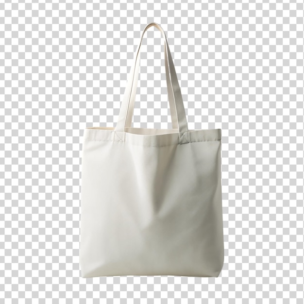 Mockup of white blank tote bag Isolated on transparent background