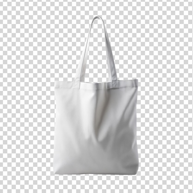 Mockup of white blank tote bag Isolated on transparent background