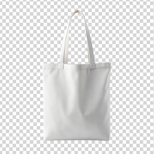 Mockup of white blank tote bag Isolated on transparent background