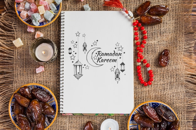 Mockup with ramadan concept