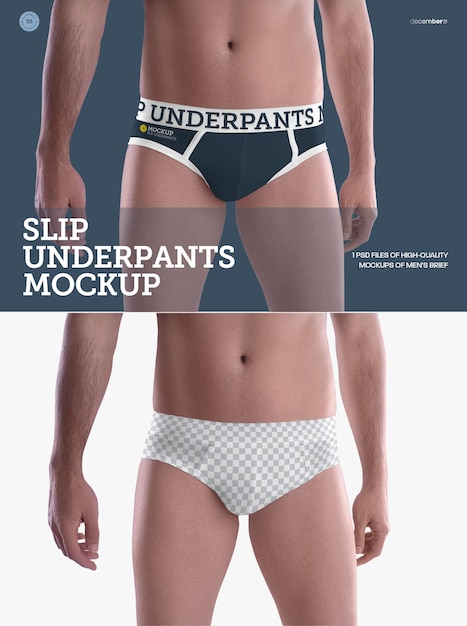 Mockups Men's Slip Underpants. Easy in customizing colors all elenents Underpants