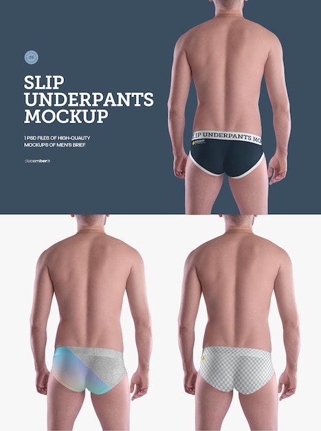 Mockups Men's Slip Underpants. Easy in customizing colors all elenents Underpants