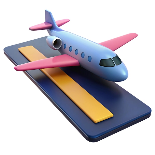 PSD a model of a blue and pink airplane with a blue tail