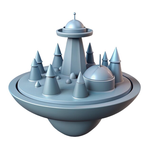 a model of a building with a blue dome on it