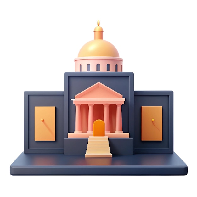 a model of a building with a dome on the top